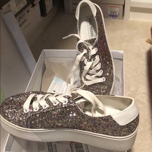 Steven Madden glitter platform sneakers
